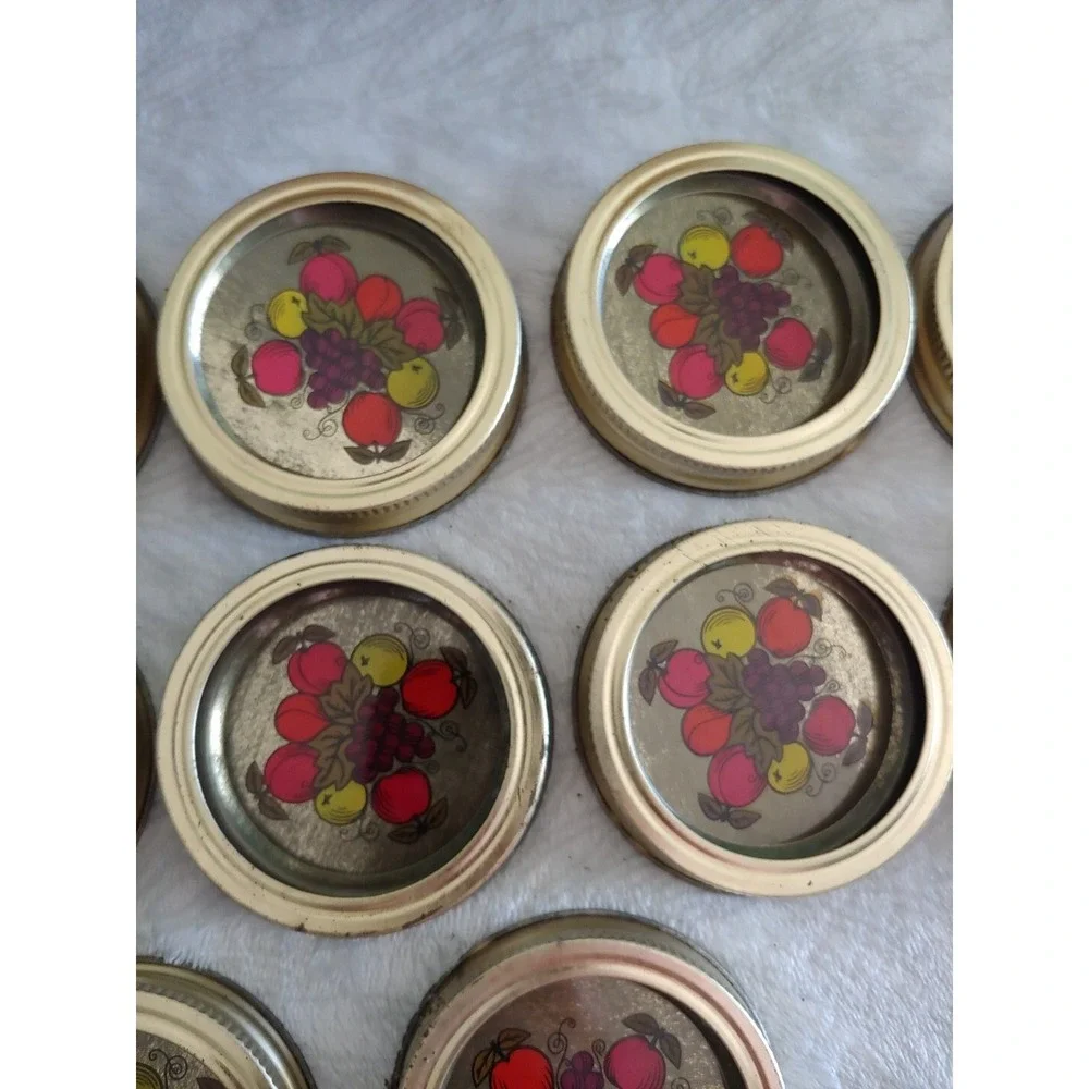 11 Vintage Ball Quilted Crystal Canning Jelly Jars 8 oz. Glass Unused Fruit Lid